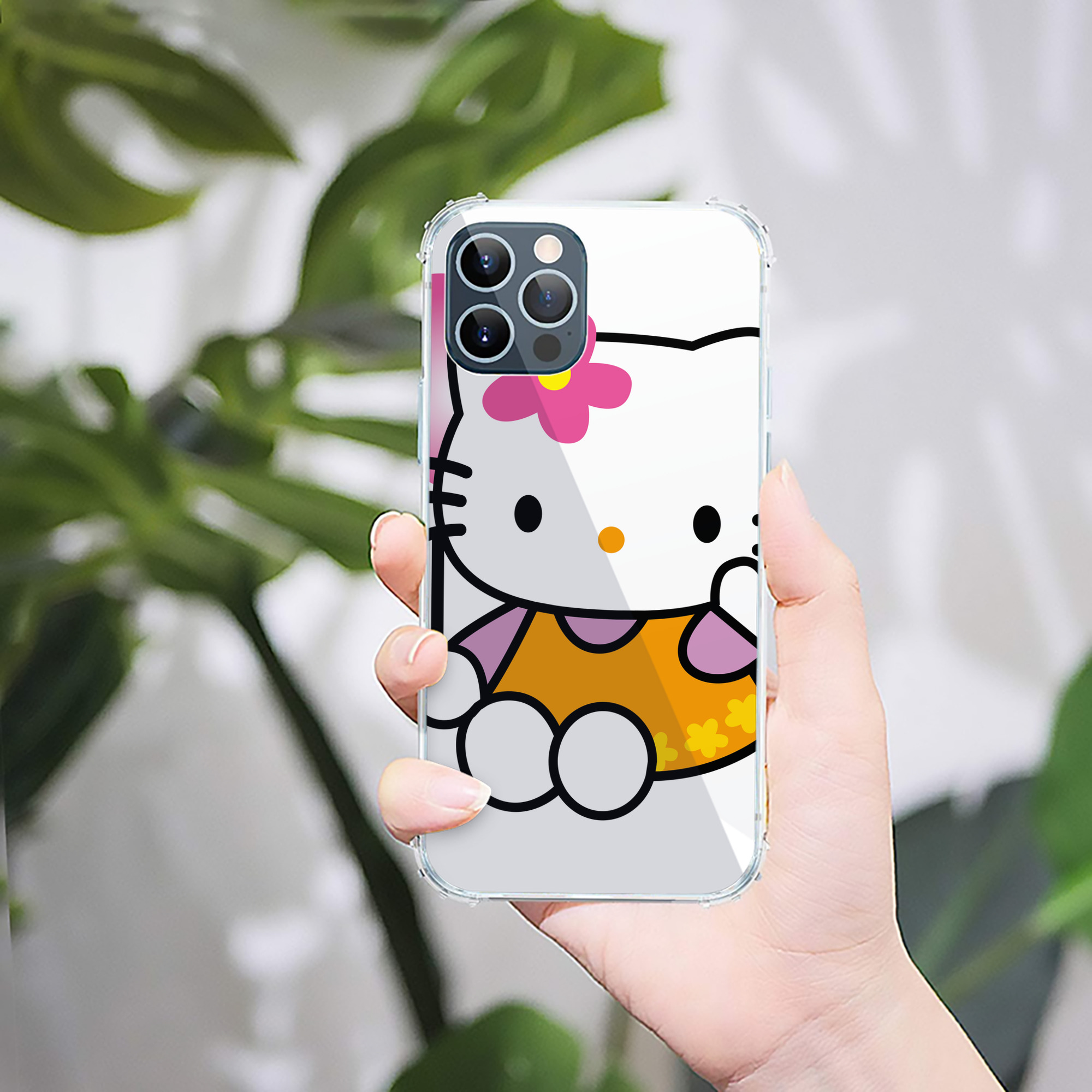 （画像用） Hello Kitty ハローキティ 【iPhone 12シリーズ対応】透明スマホケース（クリアソフトケース）
